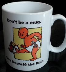 Give Nescafe the boot mug