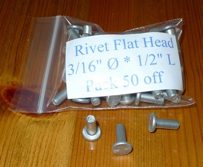 Rivet Flat Head 3/16 * 1/2L (Pk 50)