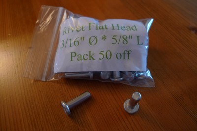 Rivet Flat Head 3/16 * 5/8L (Pk 50)